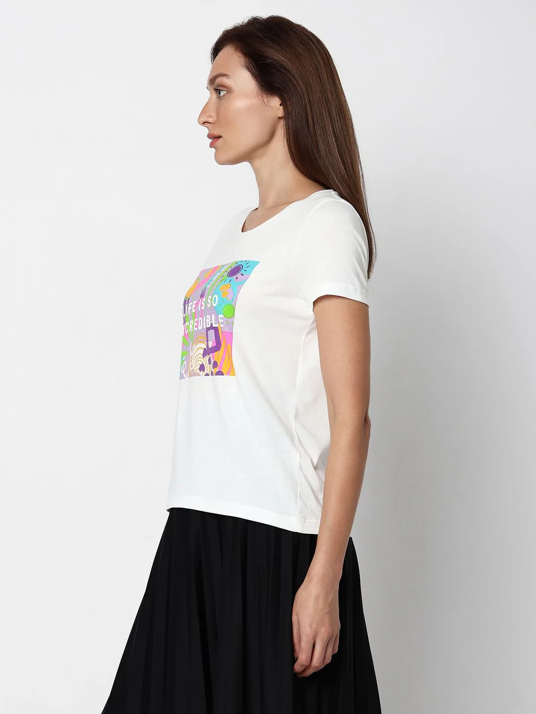 White Graphic Print T-Shirt - Image 3