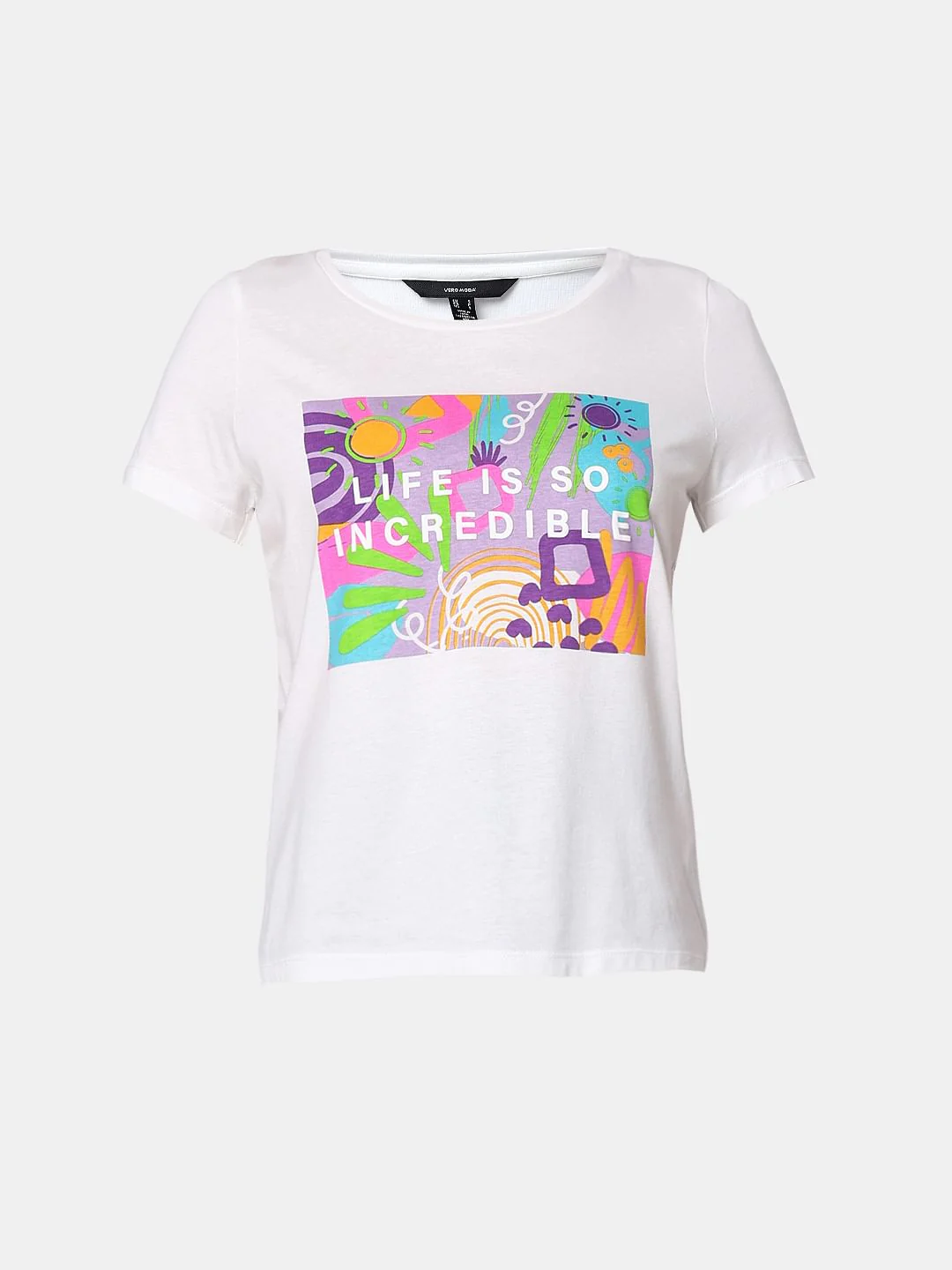 White Graphic Print T-Shirt - Image 7
