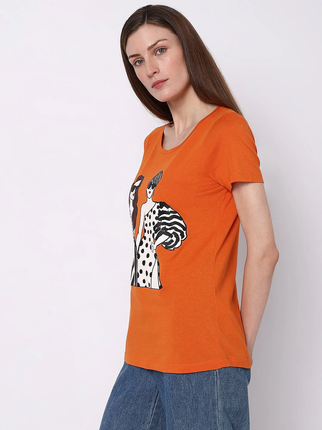 Orange Graphic Print T-Shirt - Image 3