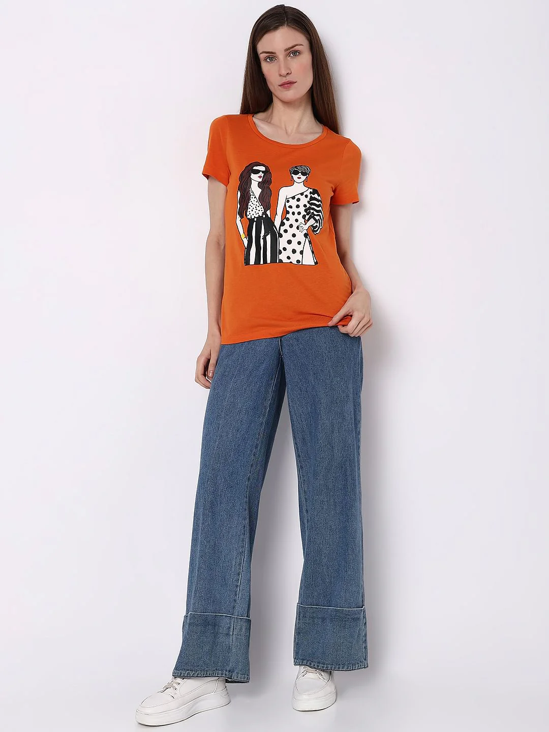 Orange Graphic Print T-Shirt - Image 5