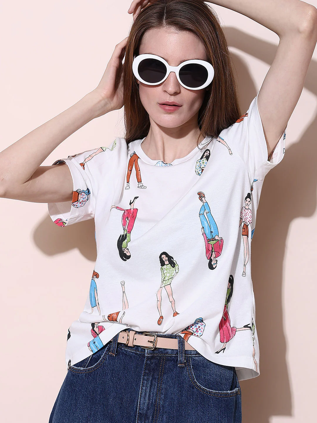 White Graphic Print T-Shirt