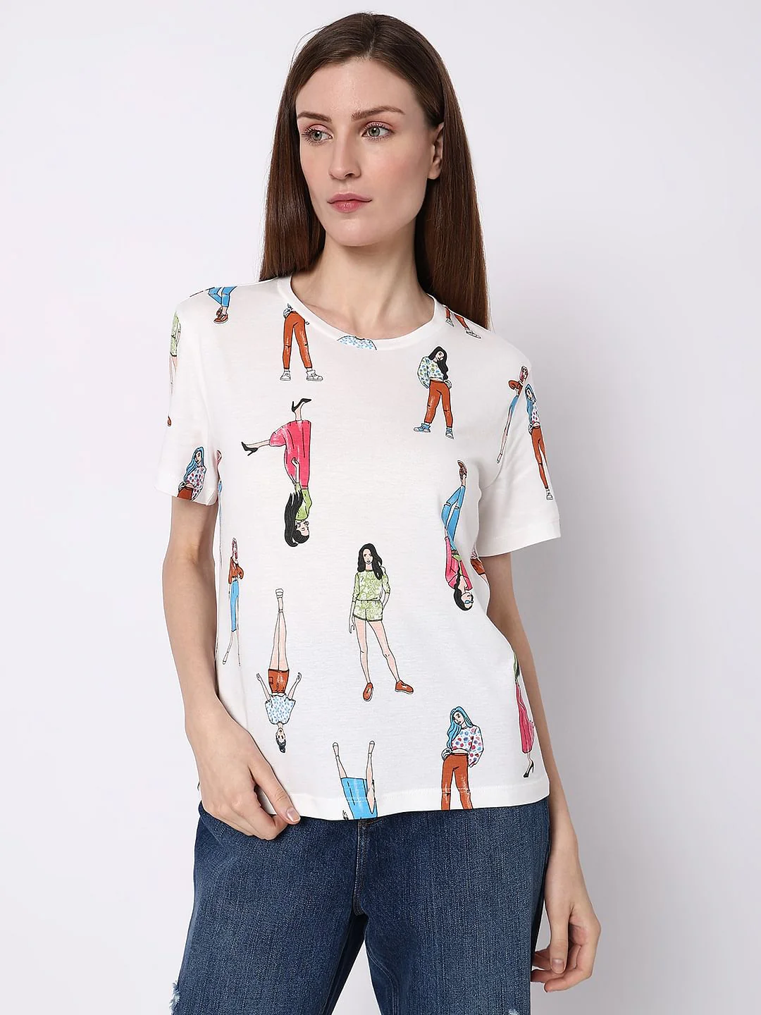 White Graphic Print T-Shirt - Image 2