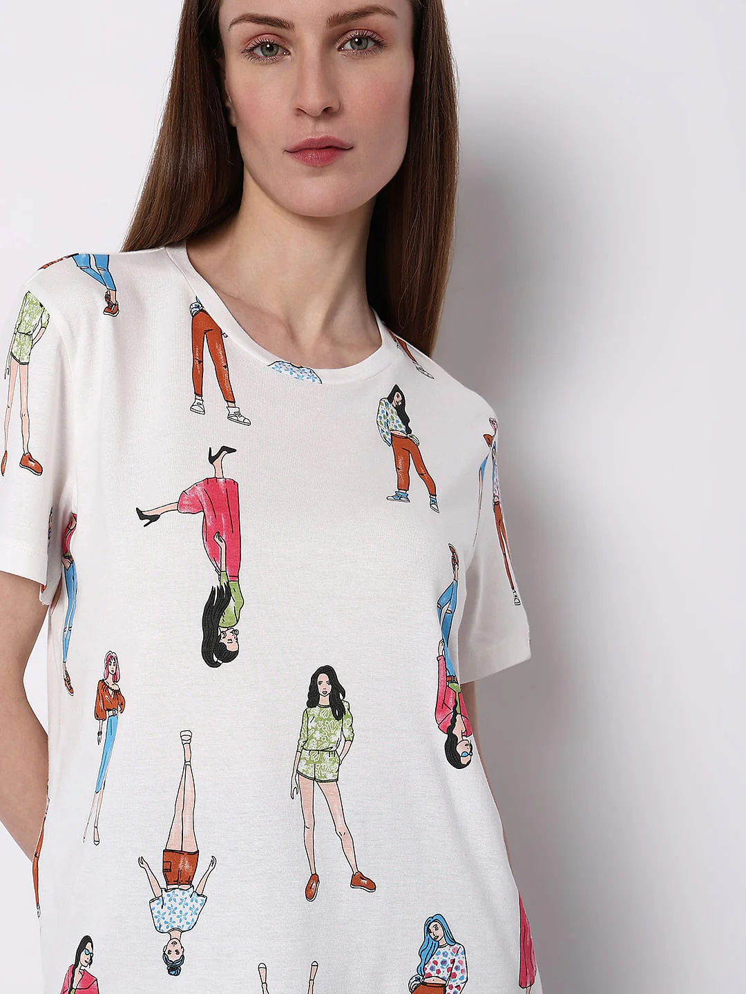 White Graphic Print T-Shirt - Image 6