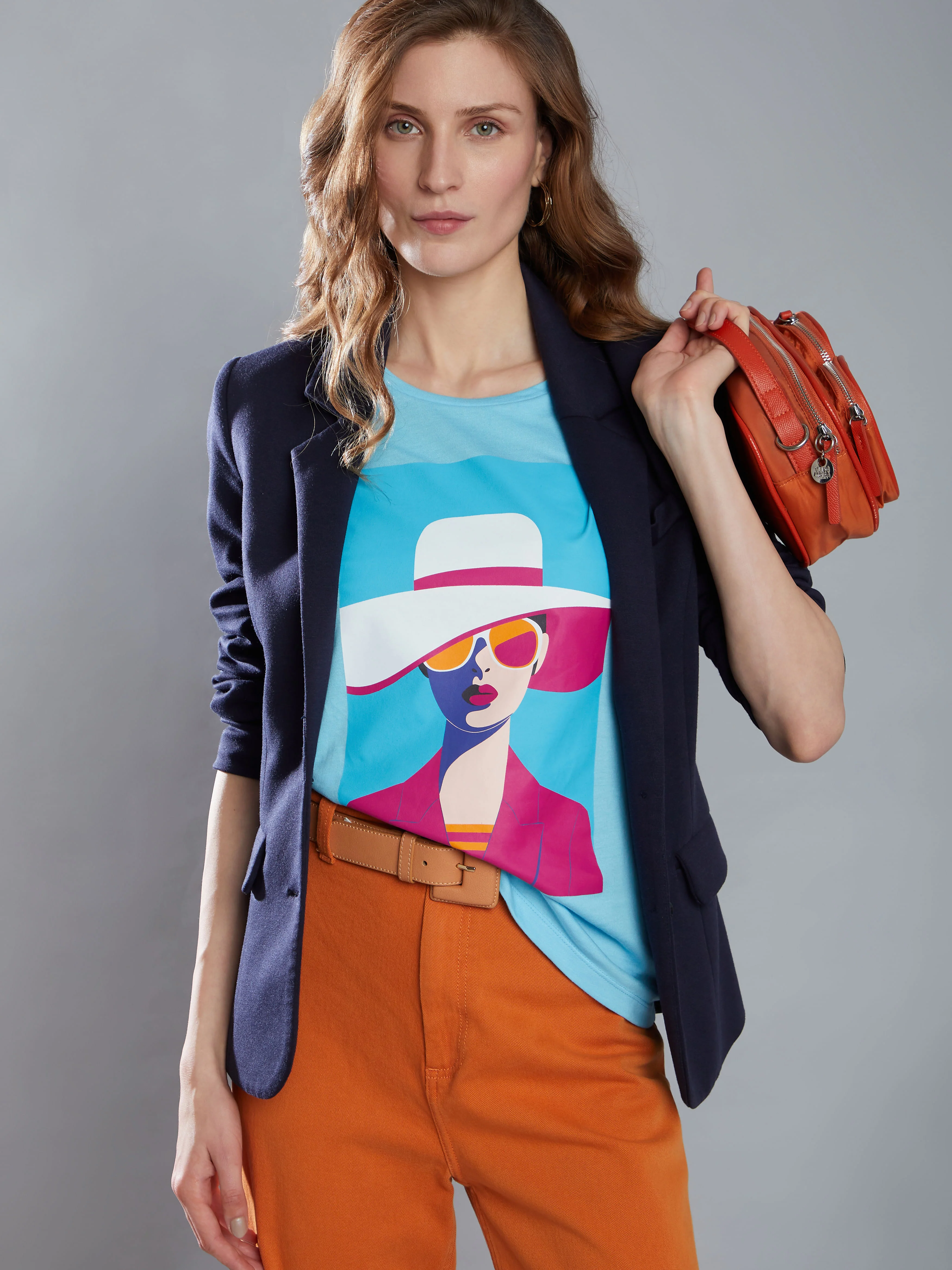 Blue Graphic Print T-Shirt