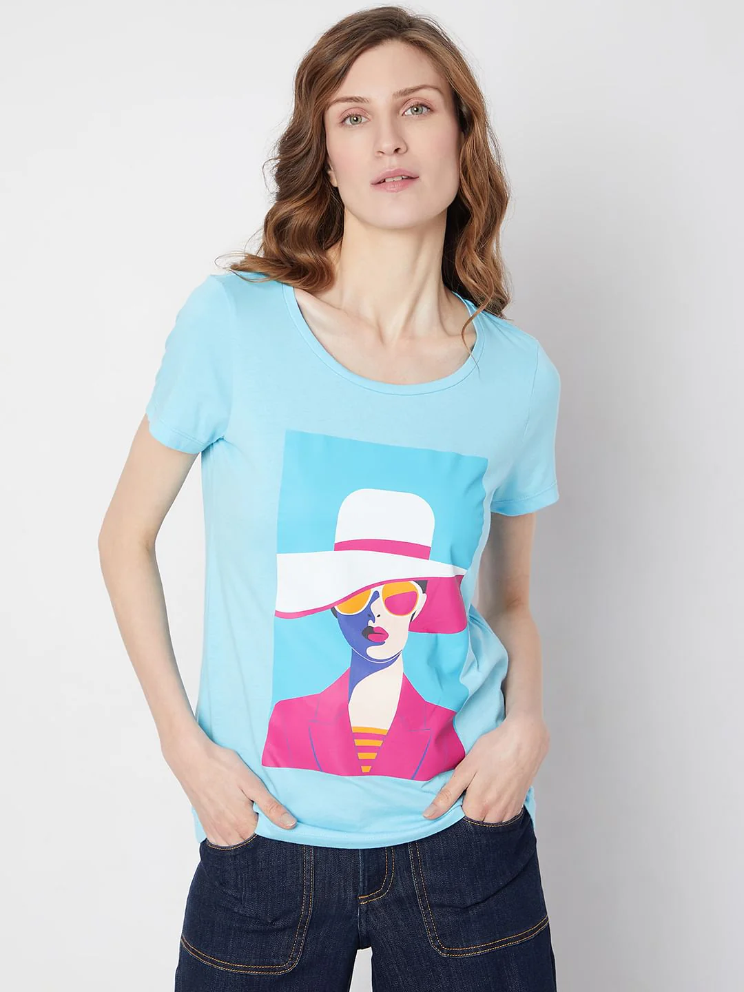 Blue Graphic Print T-Shirt - Image 2