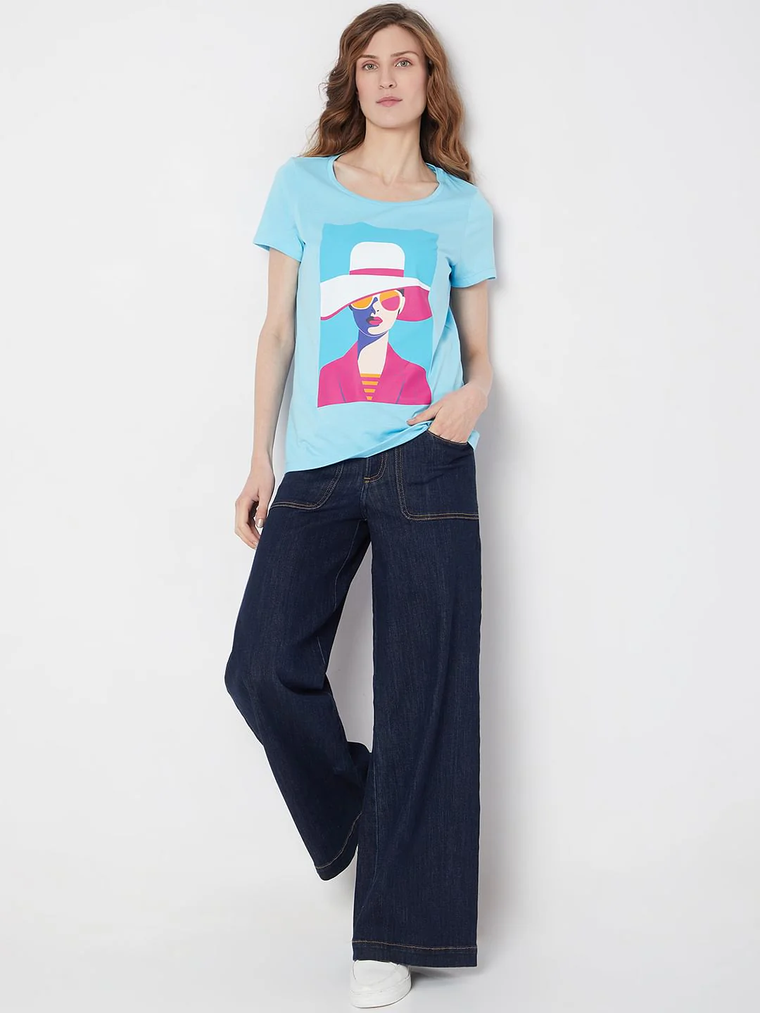 Blue Graphic Print T-Shirt - Image 5