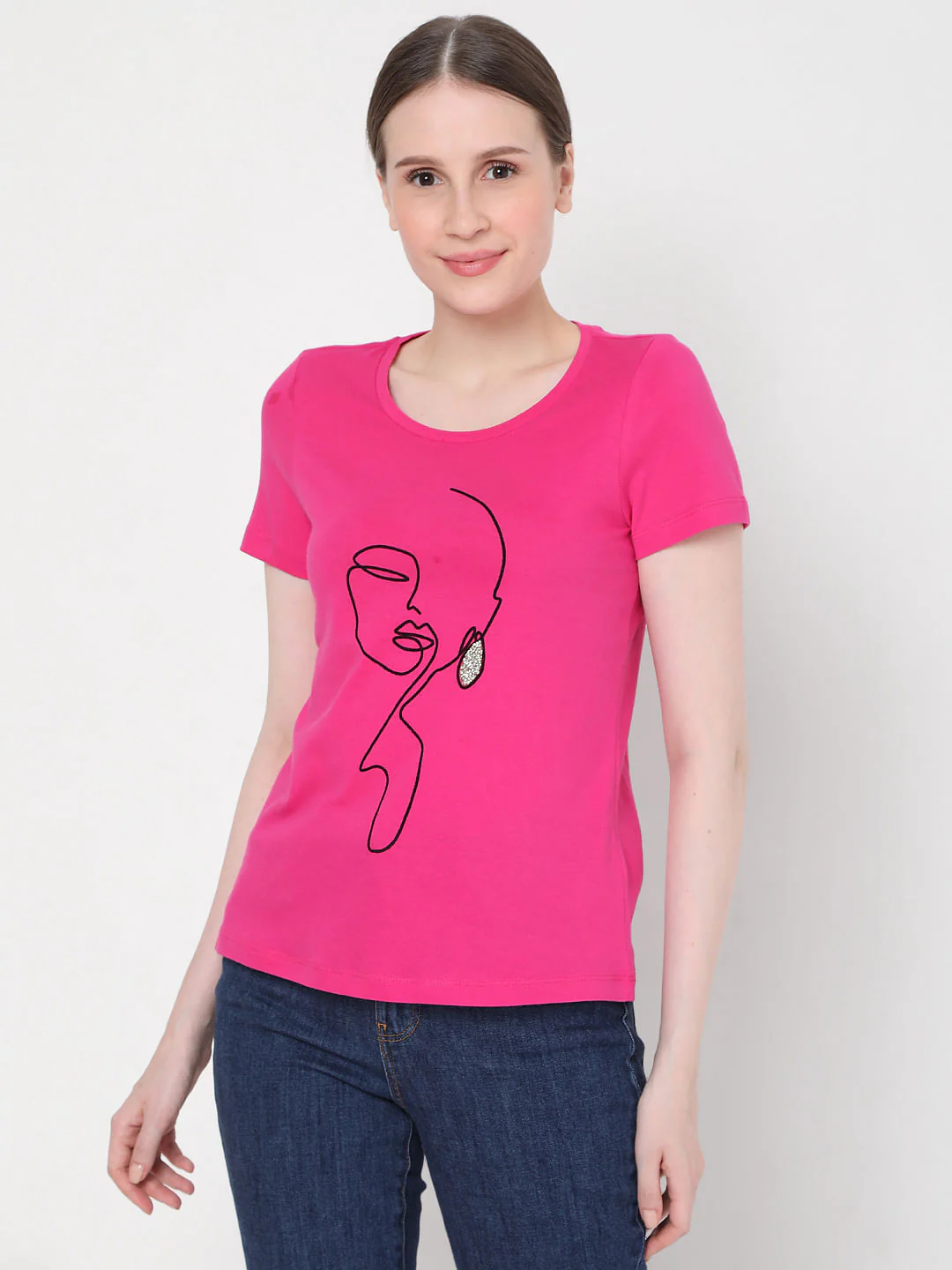 Pink Graphic Print T-Shirt - Image 2