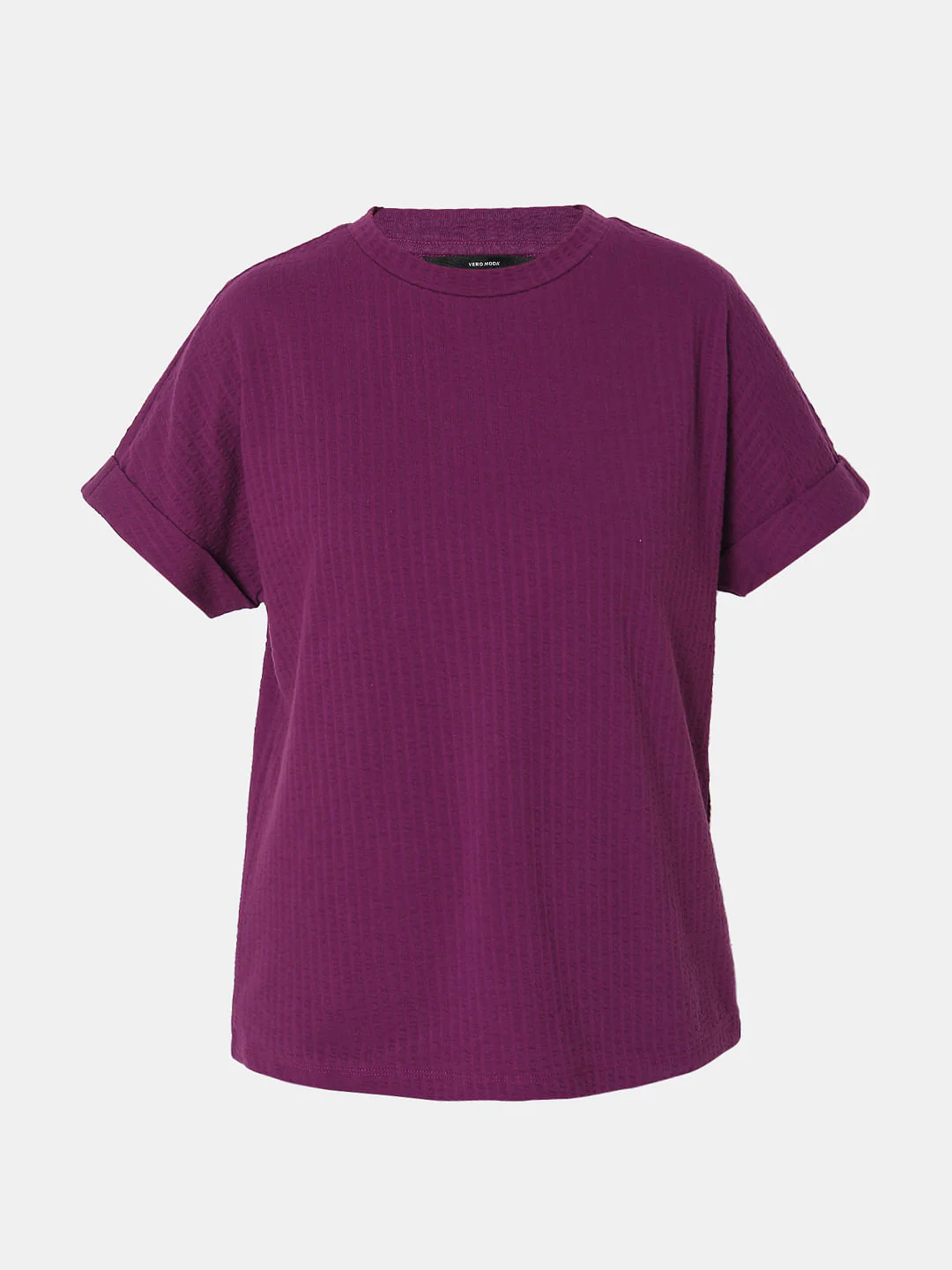 Purple Textured Striped T-Shirt - Image 7