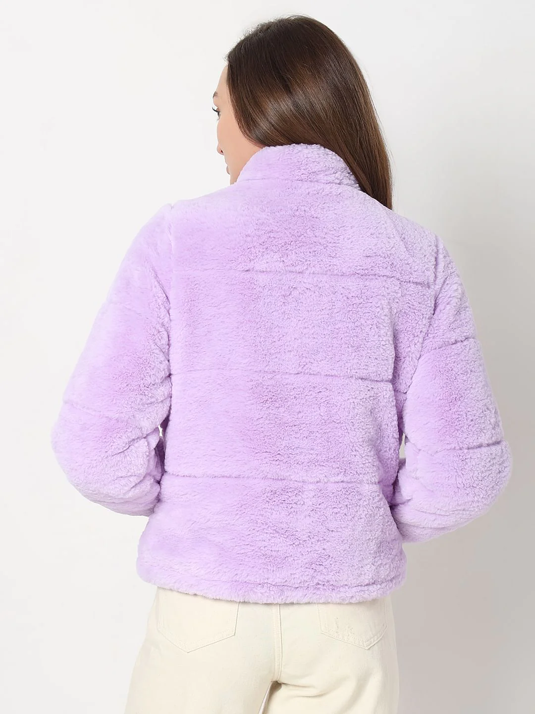 Lilac Faux Fur Jacket - Image 4