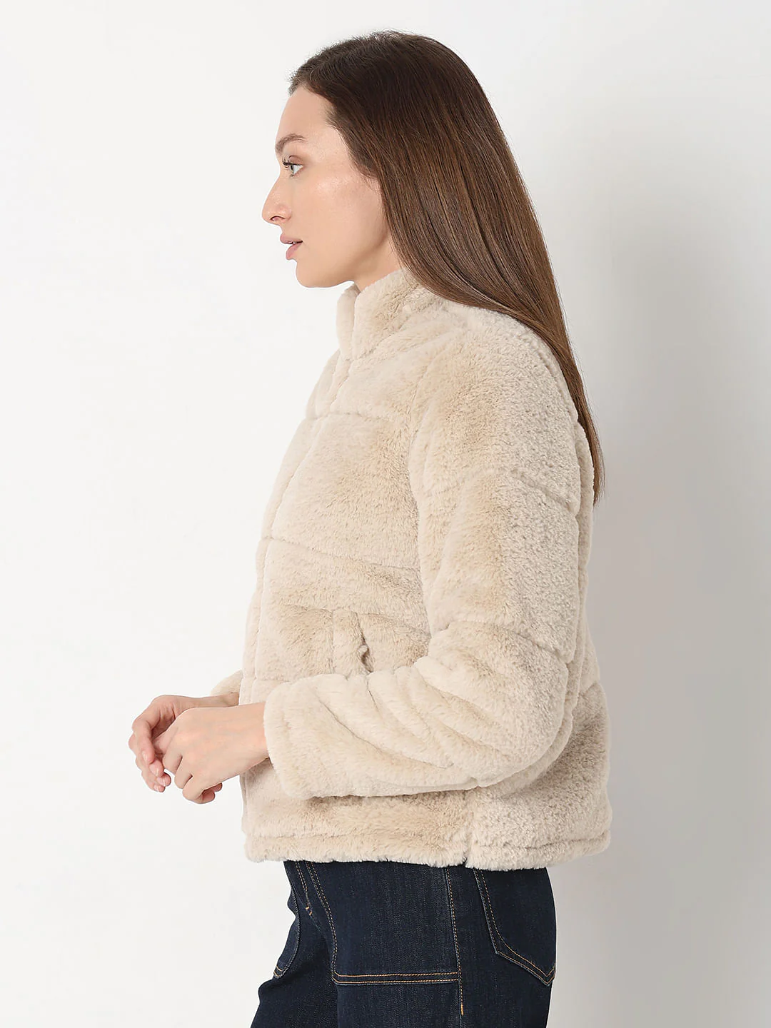 Beige Faux Fur Jacket - Image 3