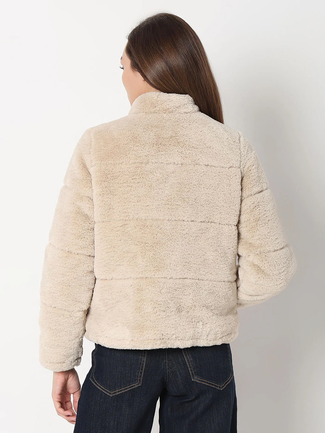 Beige Faux Fur Jacket - Image 4