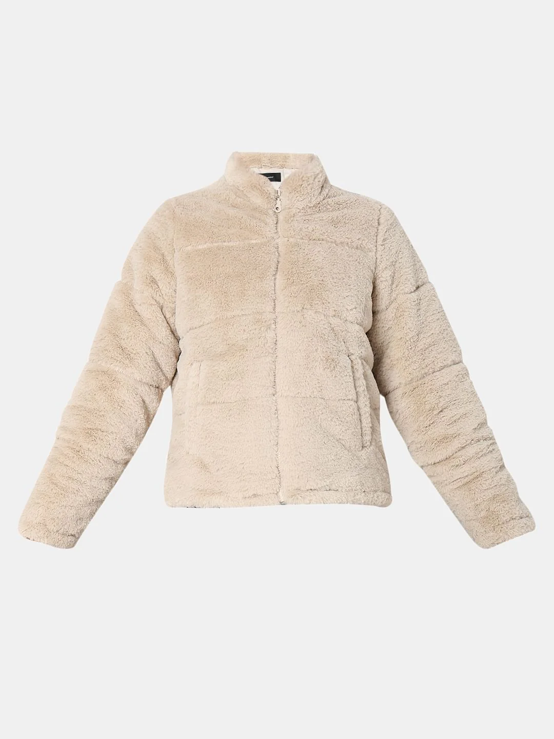 Beige Faux Fur Jacket - Image 7