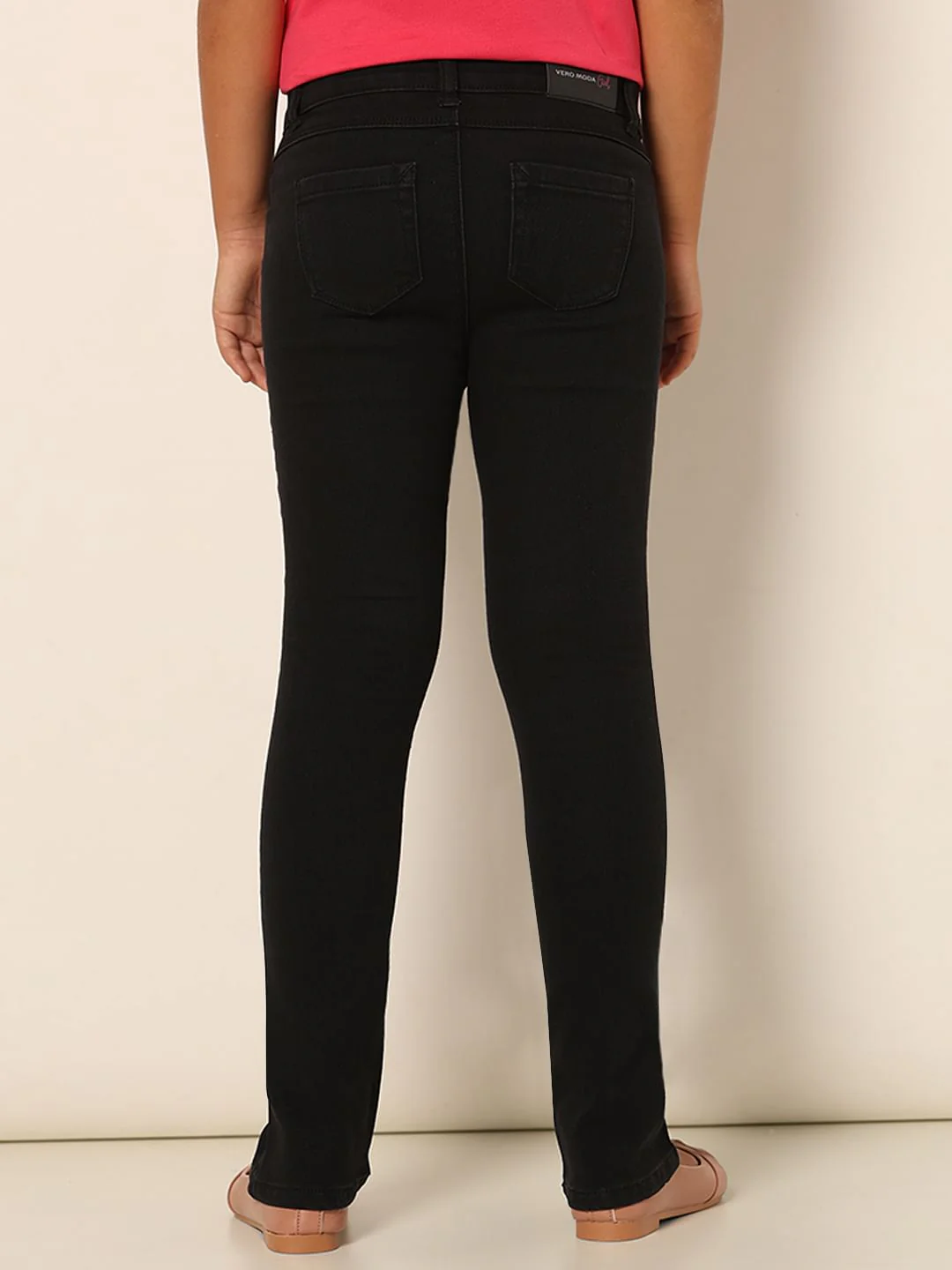 Girls Black Mid Rise Flared Jeans - Image 4