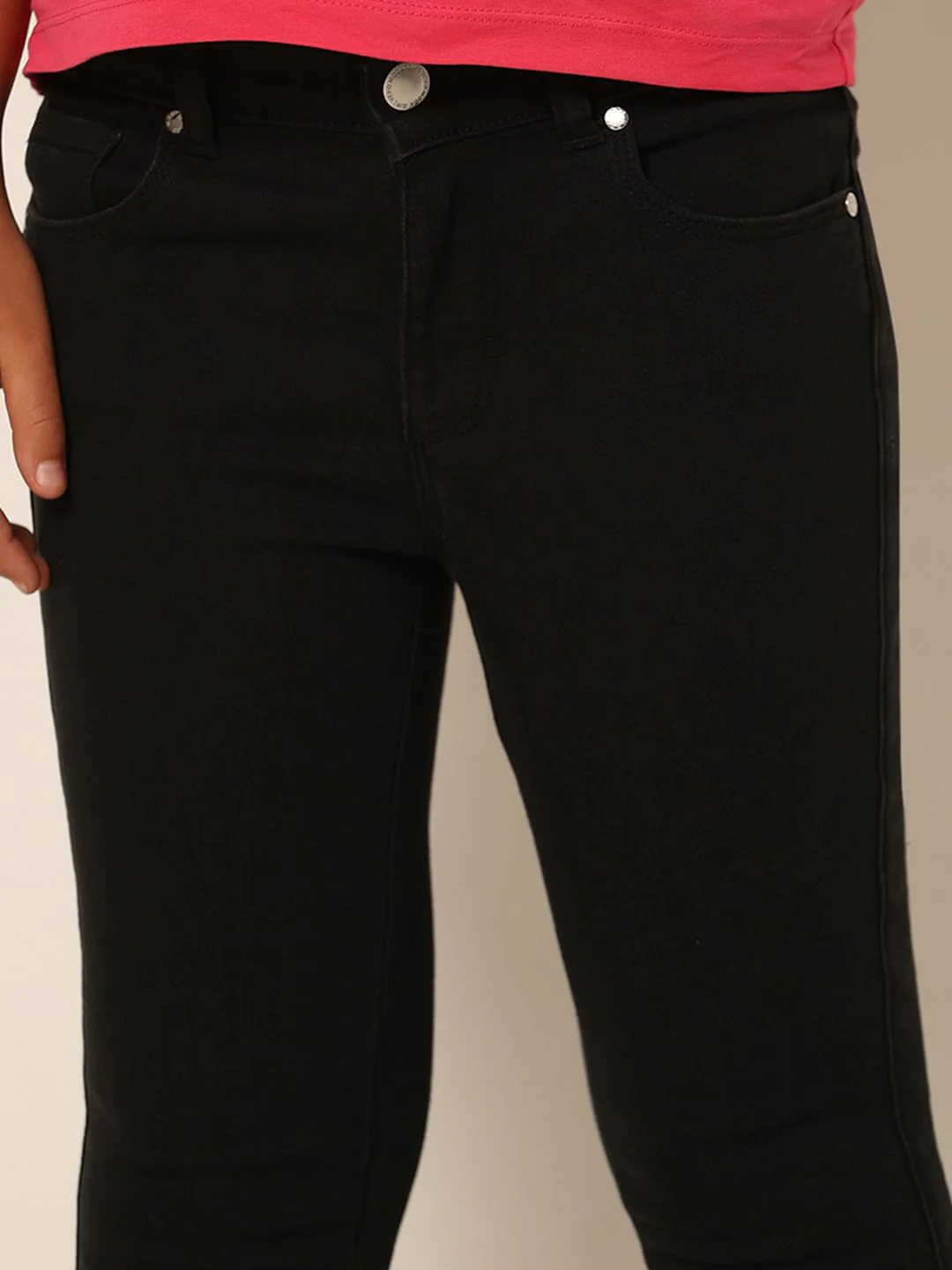 Girls Black Mid Rise Flared Jeans - Image 5