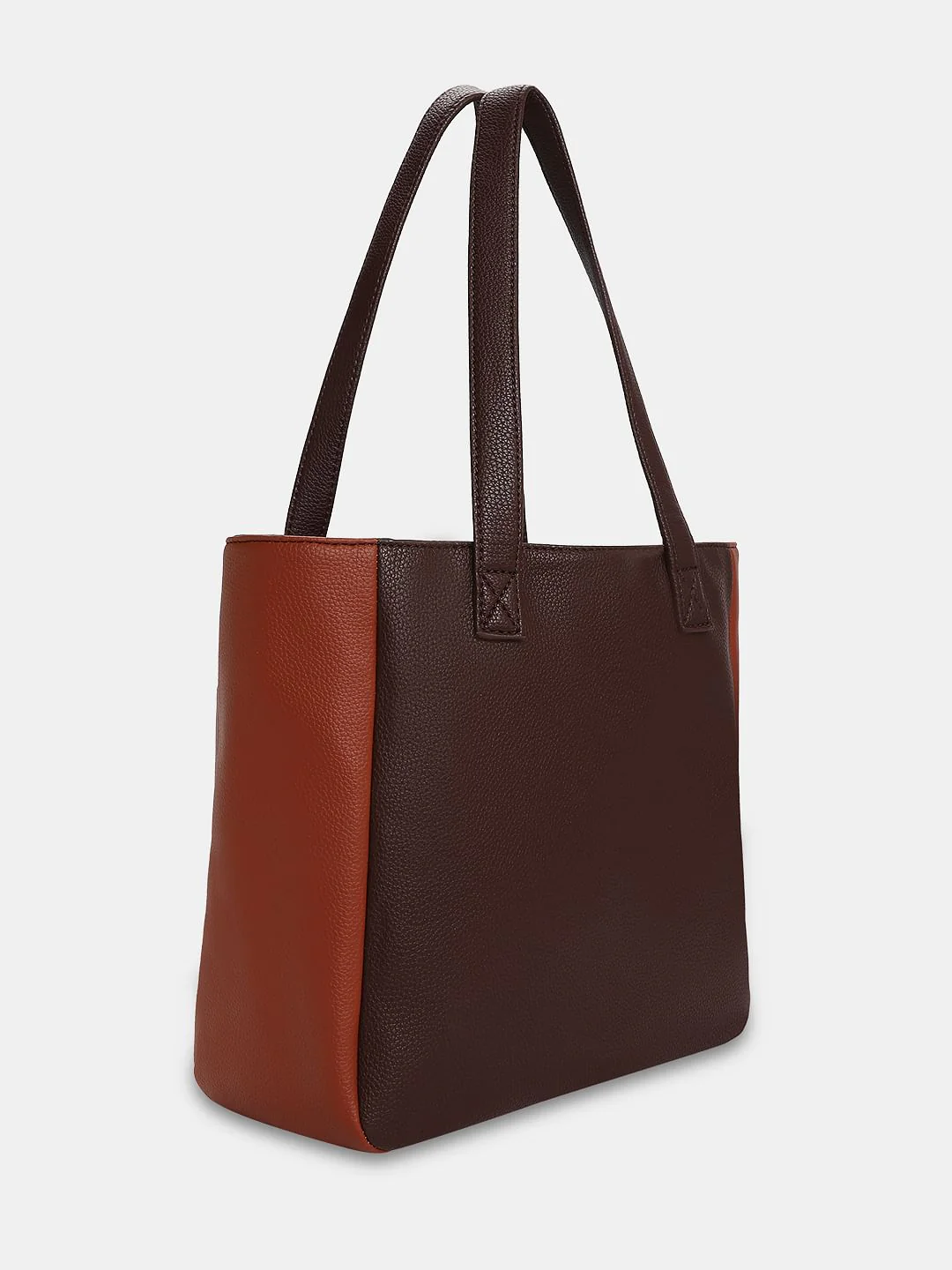 Beige Colourblocked Tote Bag - Image 3