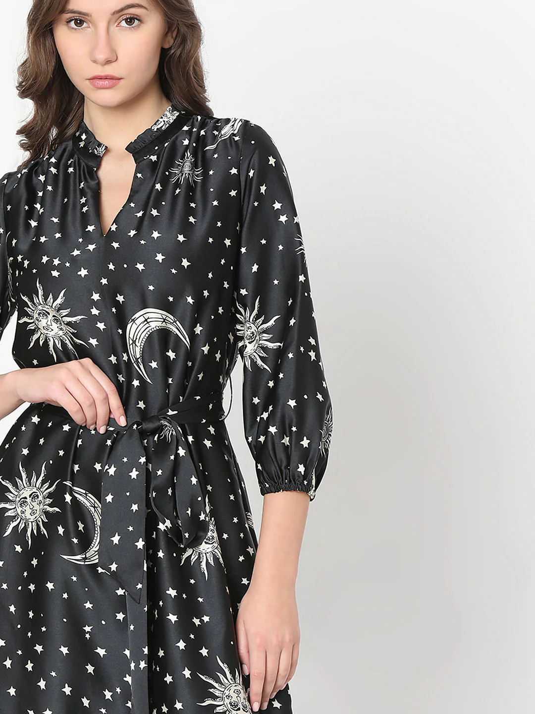 Black Celestial Print Midi Dress - Image 5