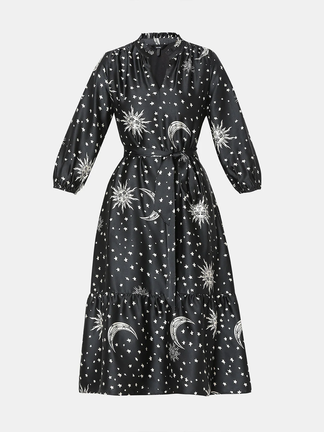 Black Celestial Print Midi Dress - Image 6