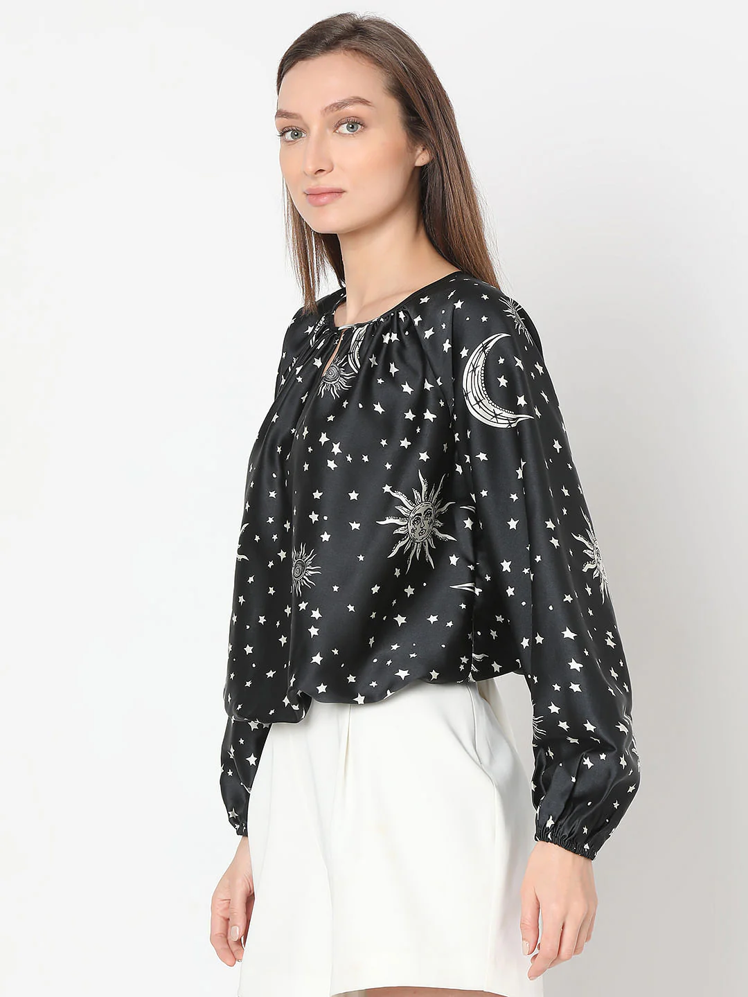 Black Celestial Print Top - Image 3