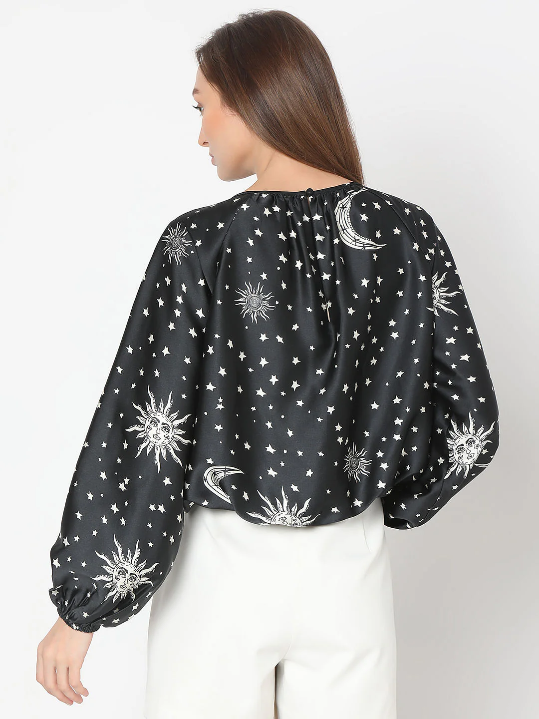 Black Celestial Print Top - Image 4