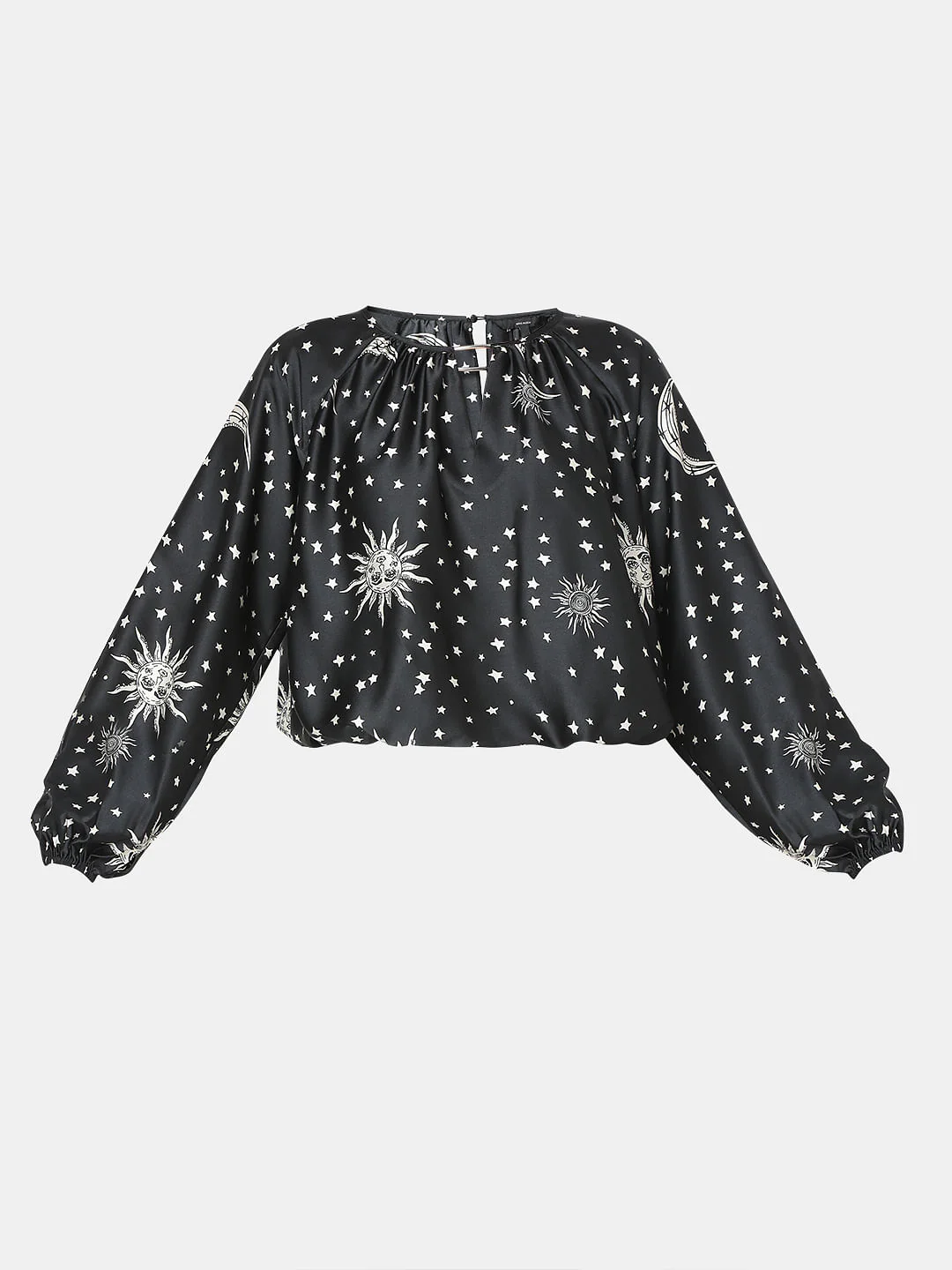 Black Celestial Print Top - Image 7