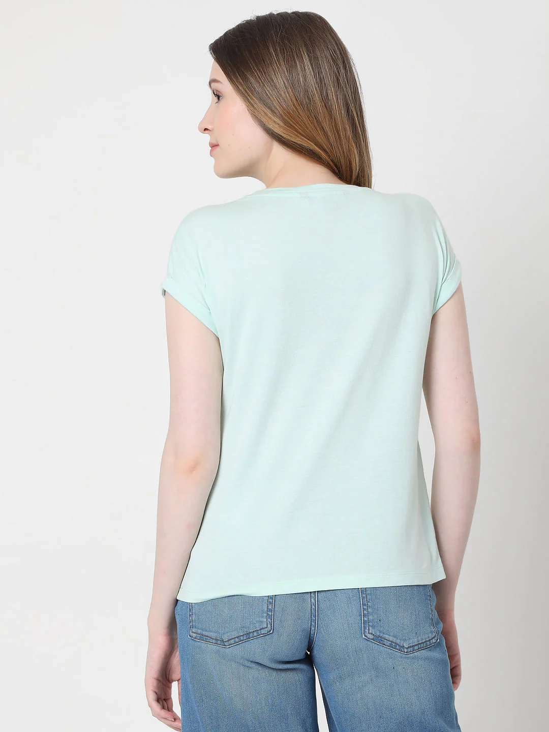 Blue Text Print T-Shirt - Image 4