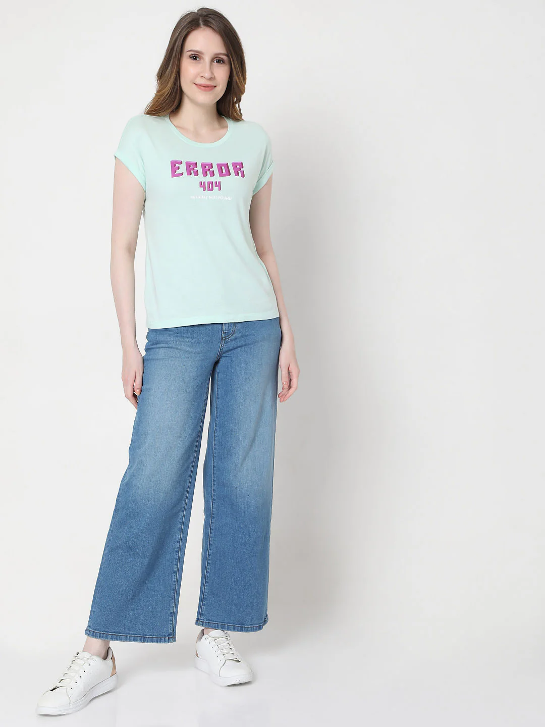 Blue Text Print T-Shirt - Image 5