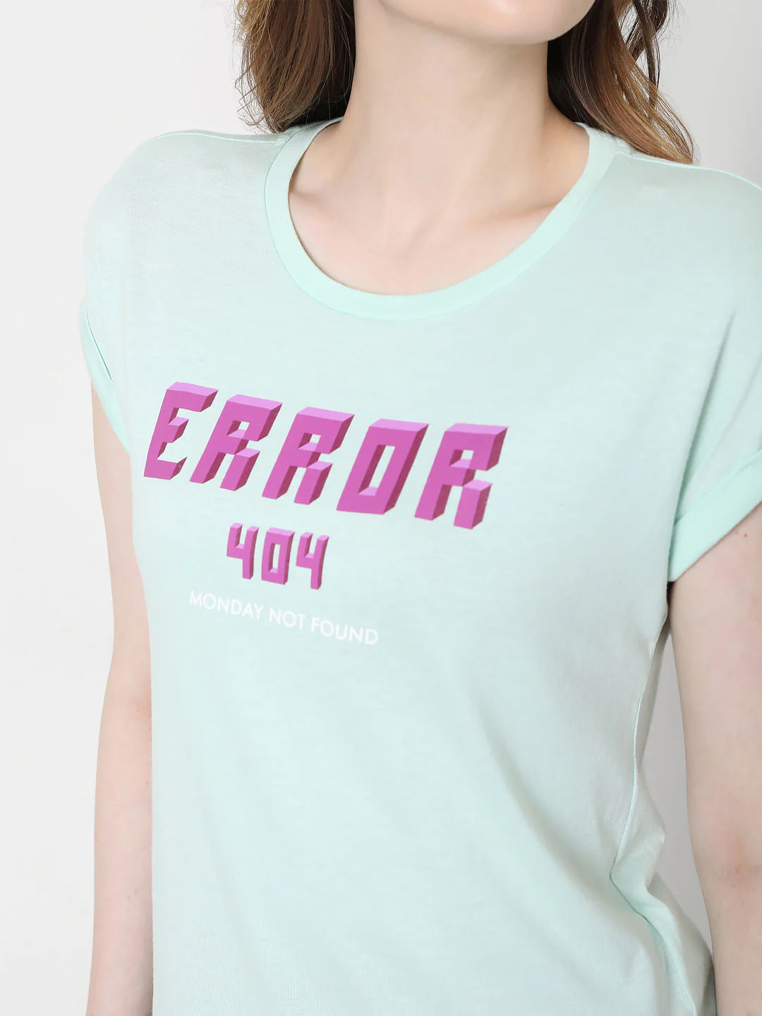 Blue Text Print T-Shirt - Image 6
