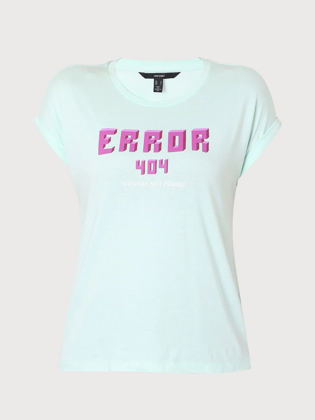 Blue Text Print T-Shirt - Image 7