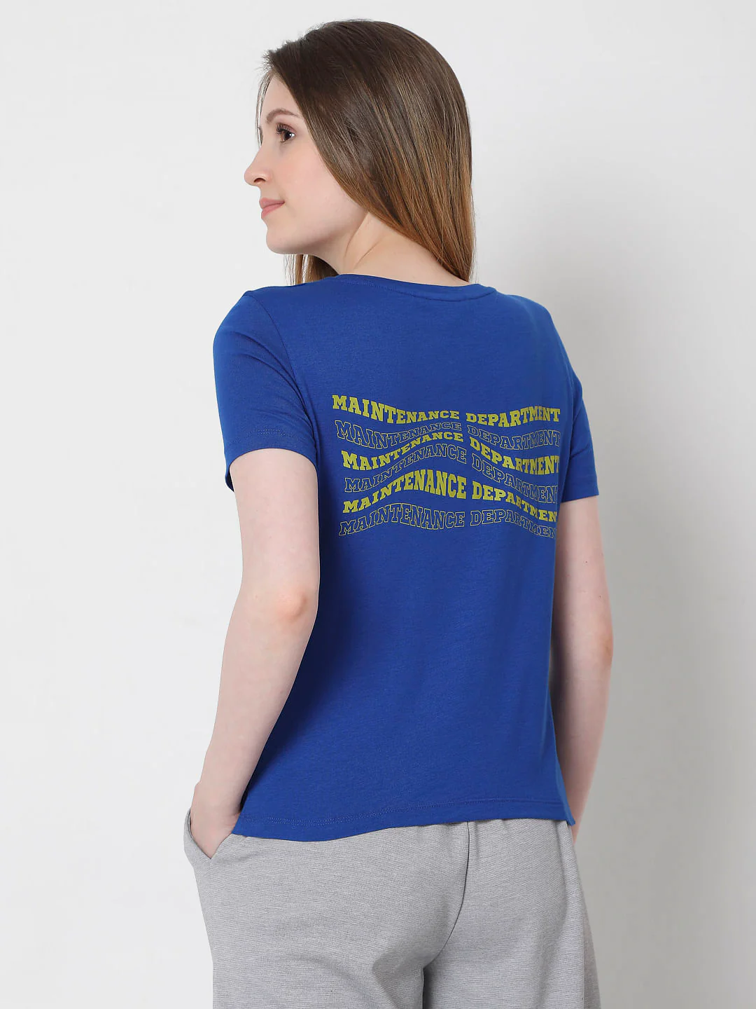 Blue Slogan Print T-Shirt - Image 4