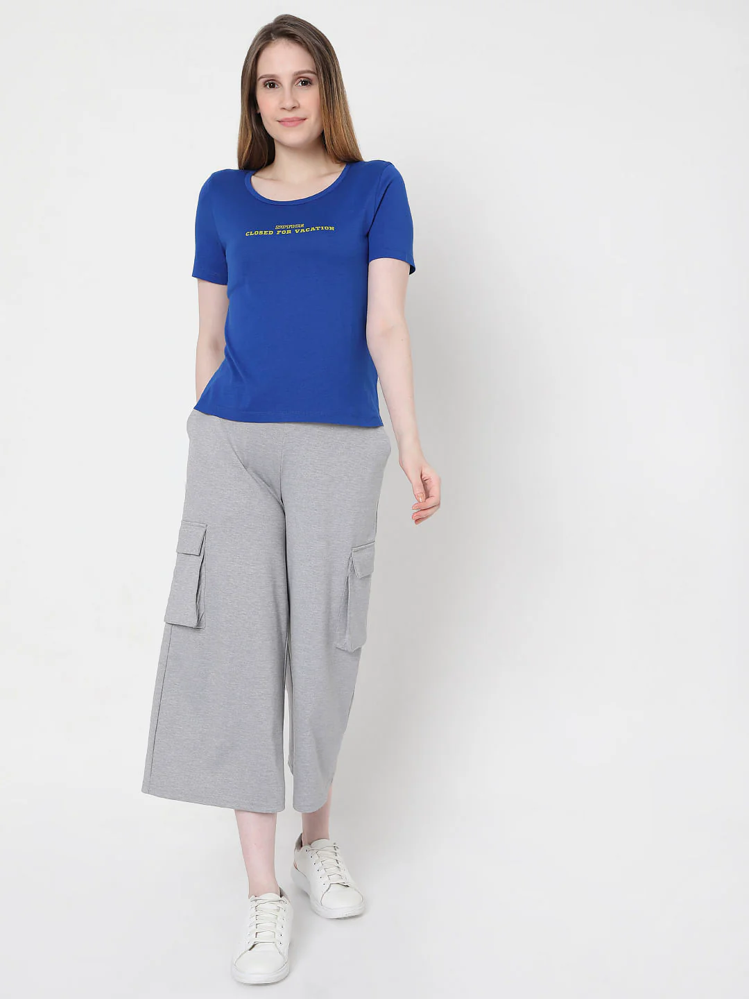 Blue Slogan Print T-Shirt - Image 5
