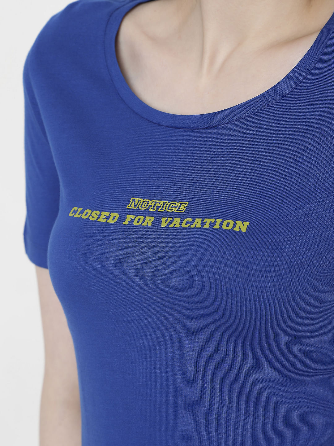 Blue Slogan Print T-Shirt - Image 6