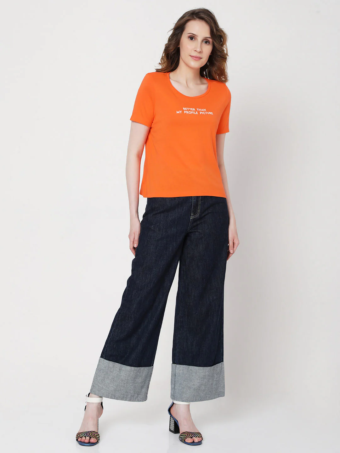 Orange Slogan Print T-Shirt - Image 4