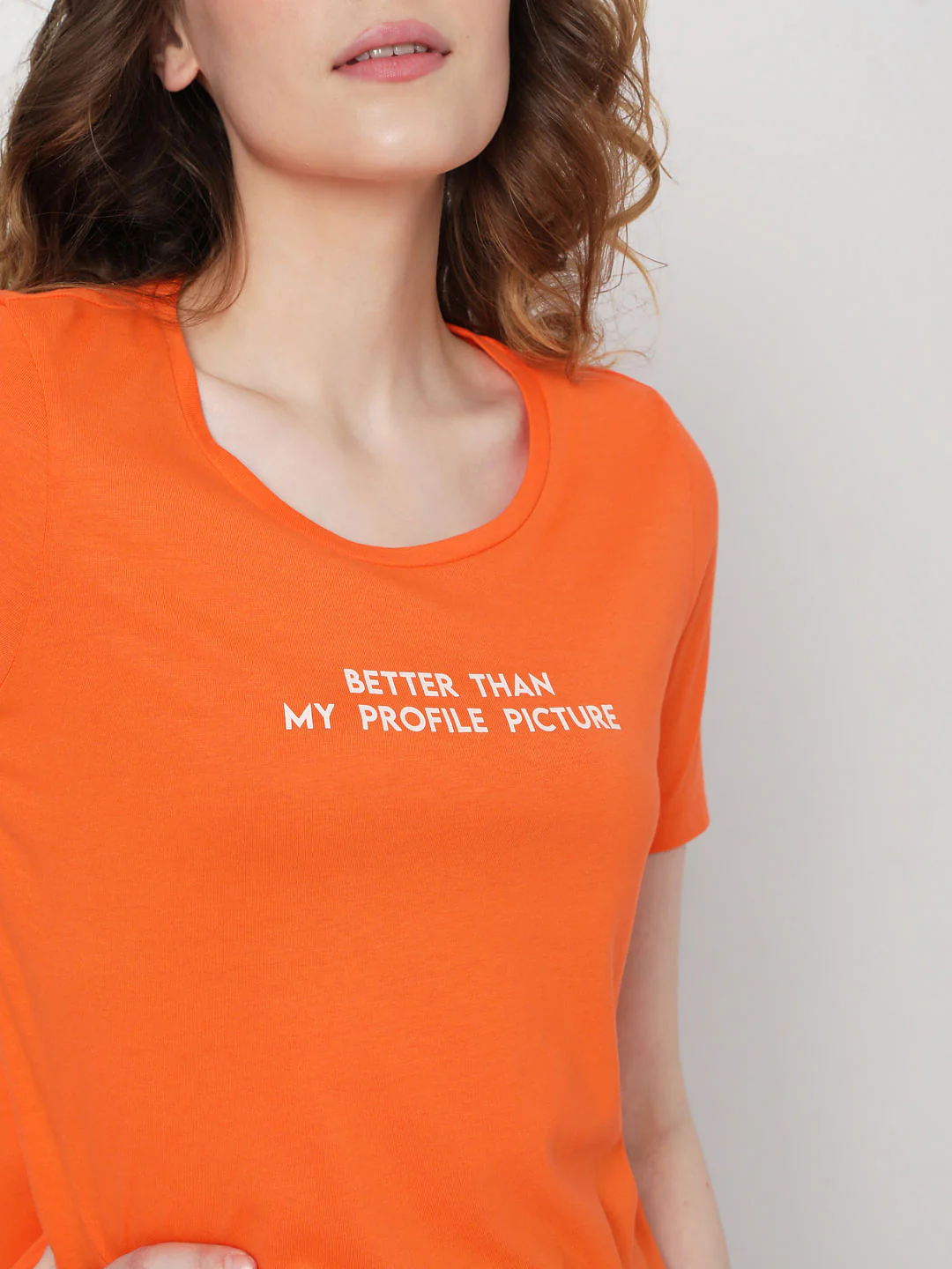 Orange Slogan Print T-Shirt - Image 5