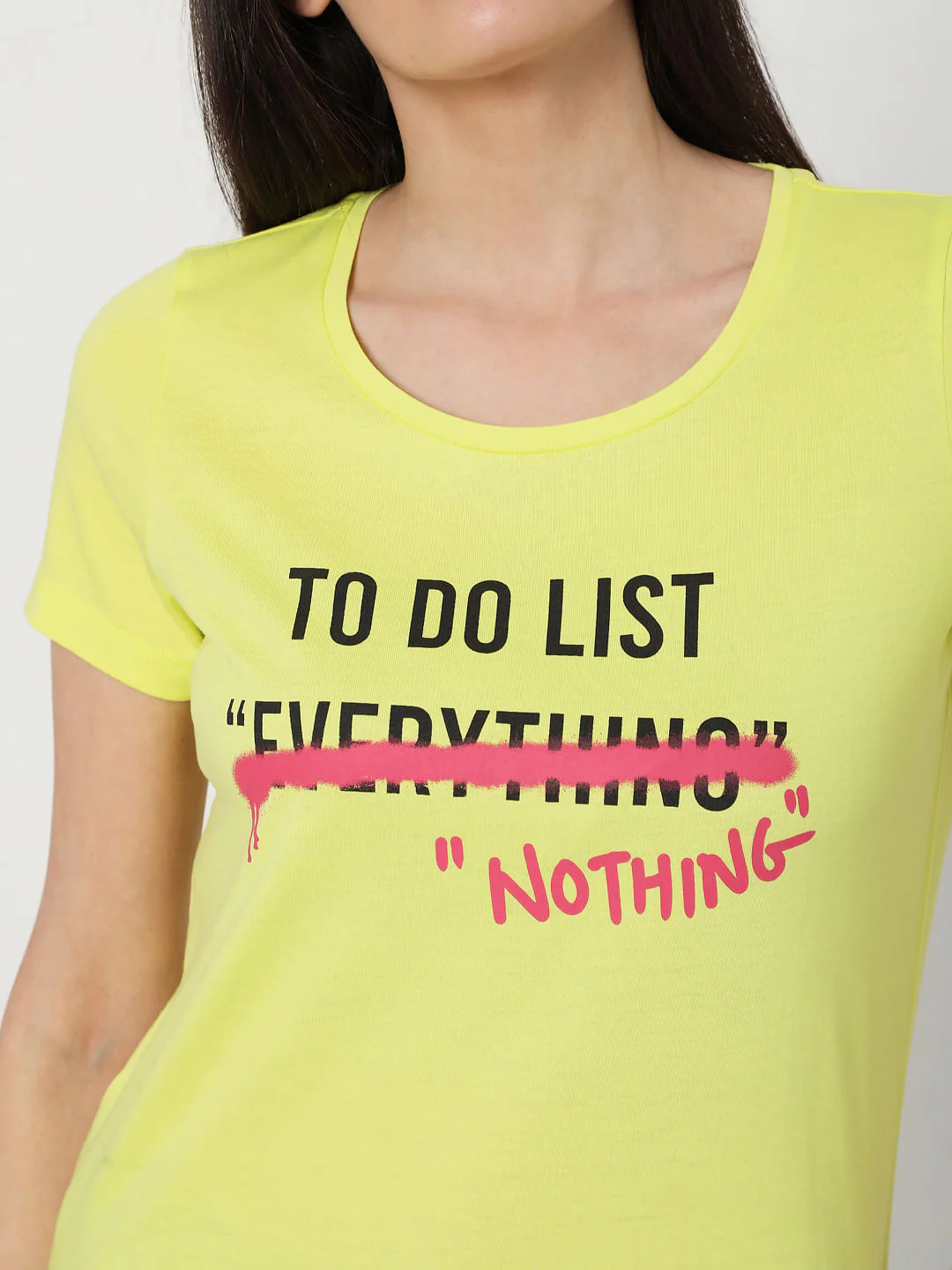 Yellow Slogan Print T-Shirt - Image 4
