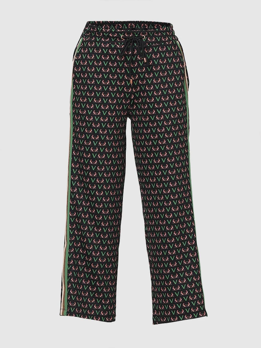 Black Mid Rise Printed Co-Ord Set Joggers - Image 13