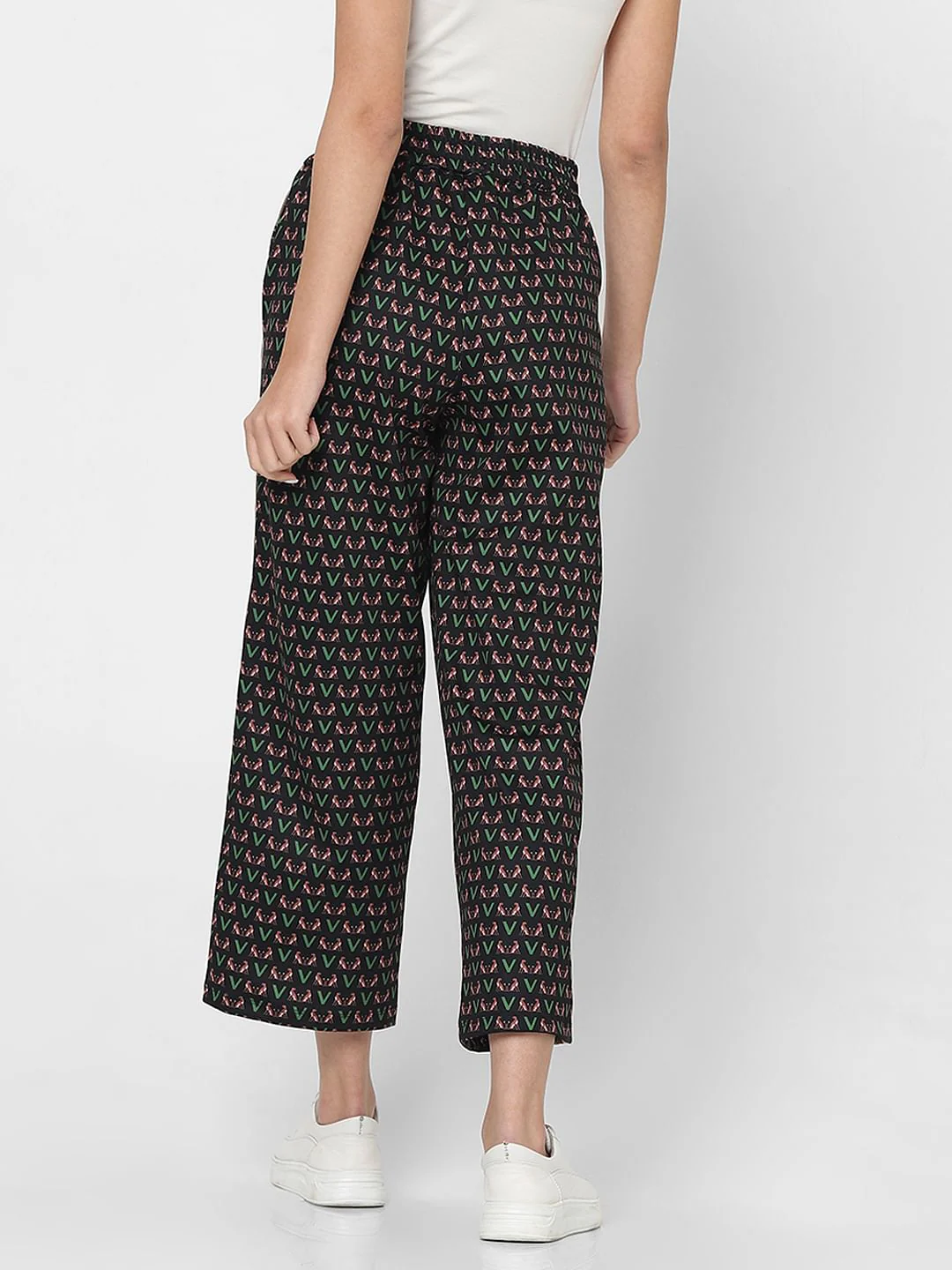 Black Mid Rise Printed Co-Ord Set Joggers - Image 7