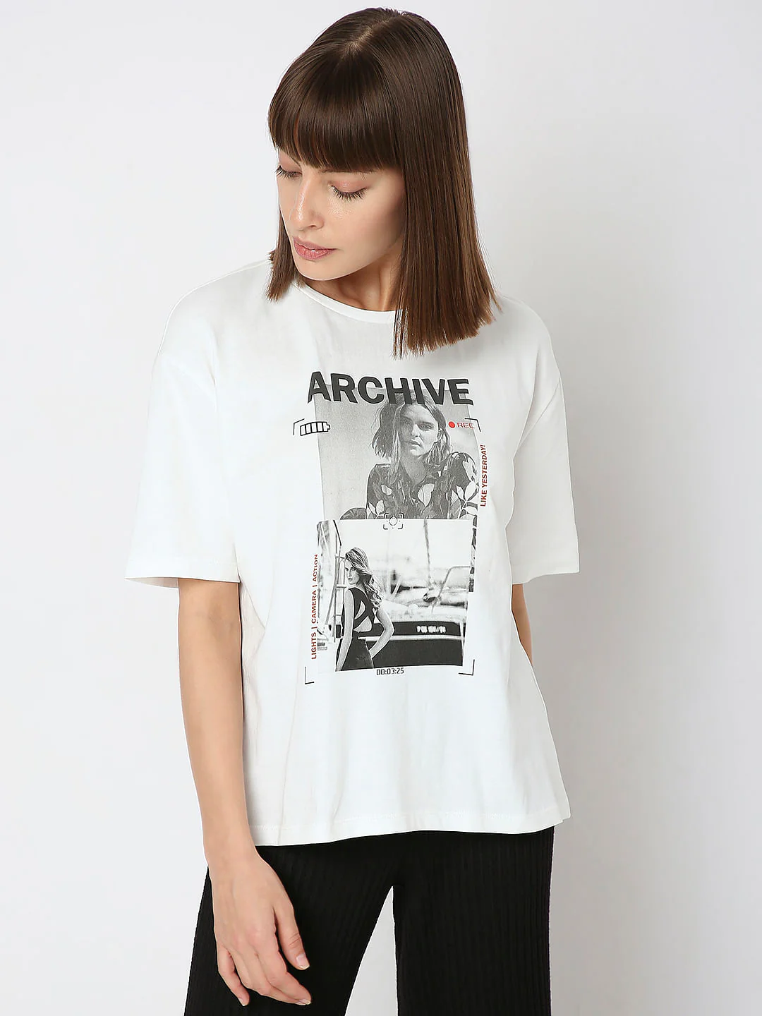 White Graphic Print T-Shirt - Image 2