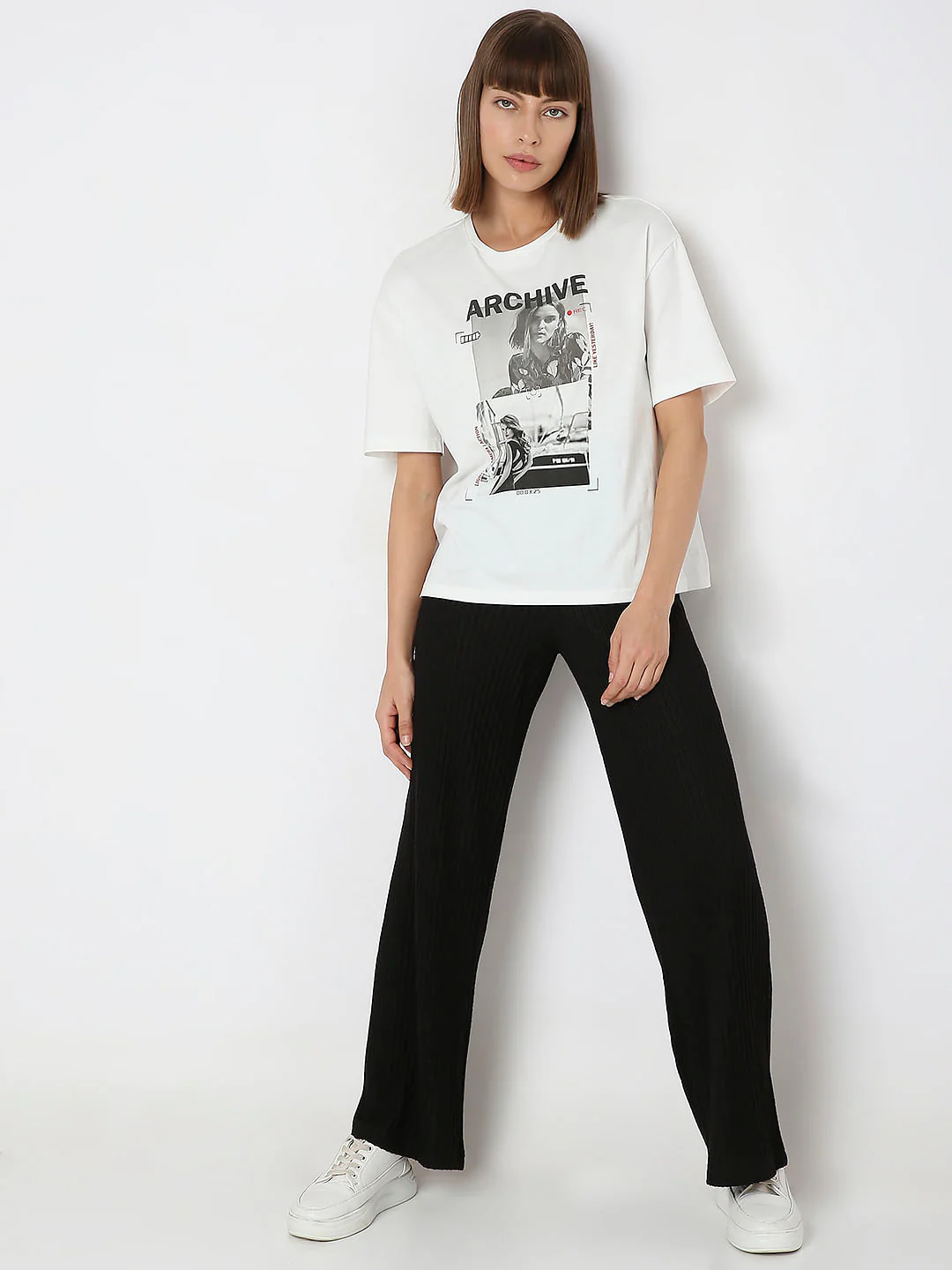 White Graphic Print T-Shirt - Image 5