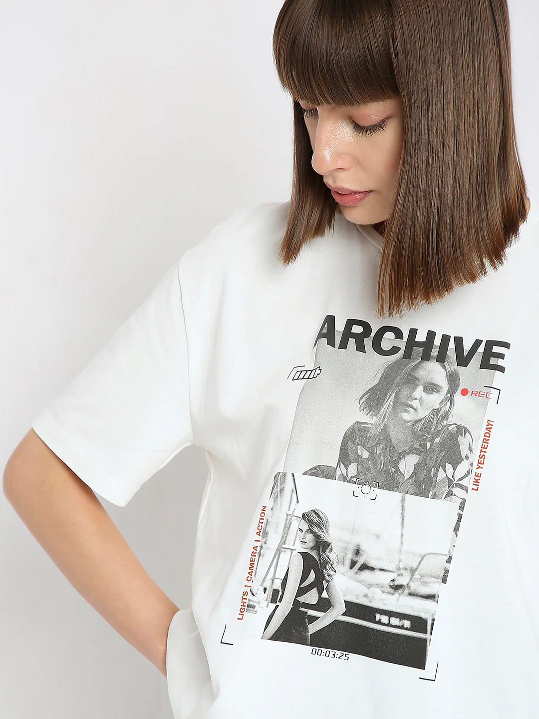 White Graphic Print T-Shirt - Image 6