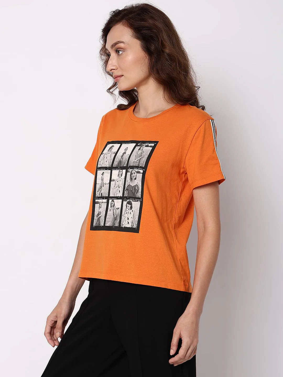 Orange Picture Collage Print T-Shirt - Image 3