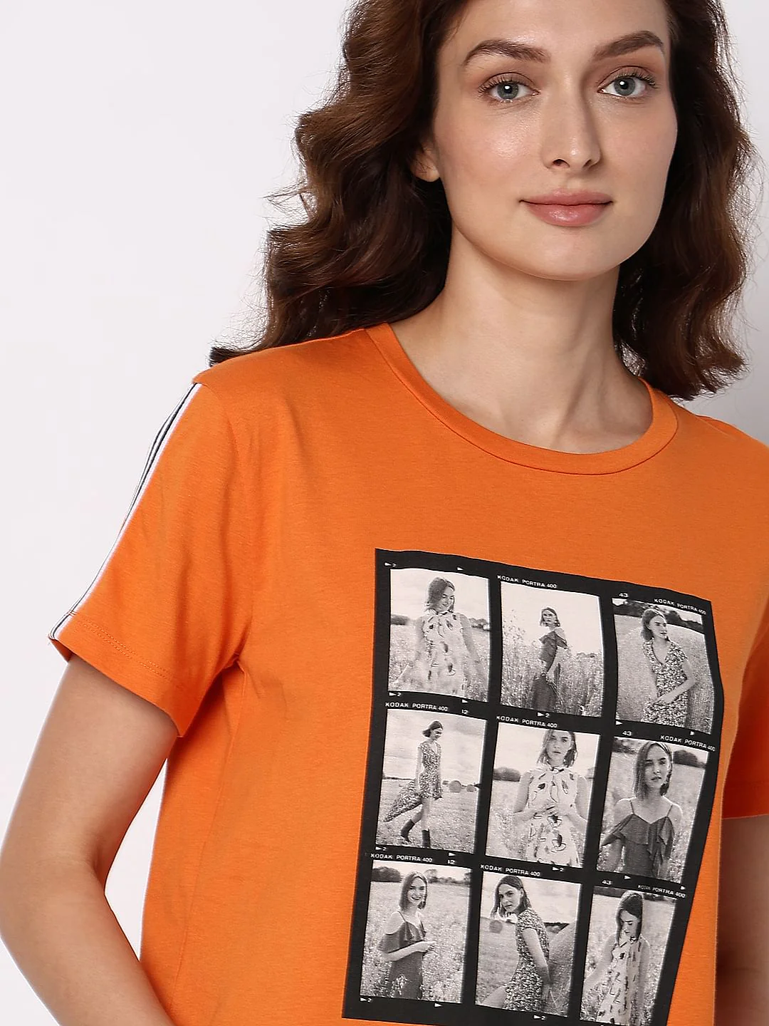 Orange Picture Collage Print T-Shirt - Image 6