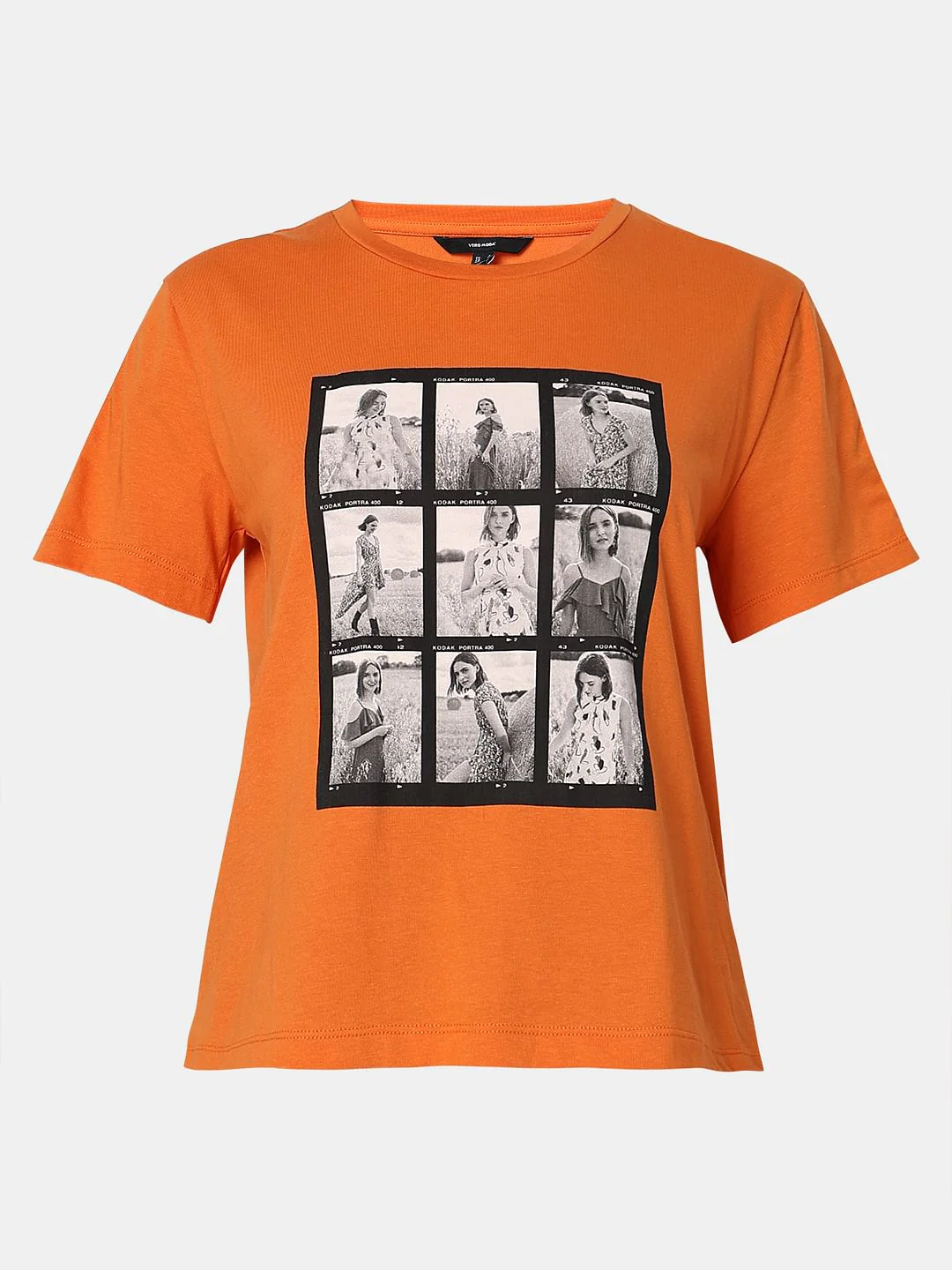 Orange Picture Collage Print T-Shirt - Image 7