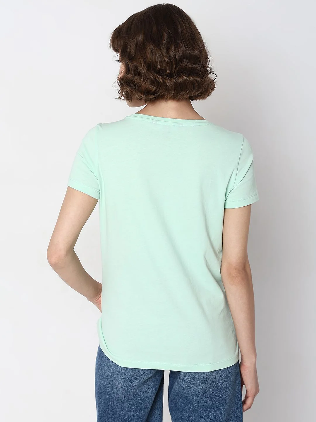 Mint Green Graphic Print T-Shirt - Image 4