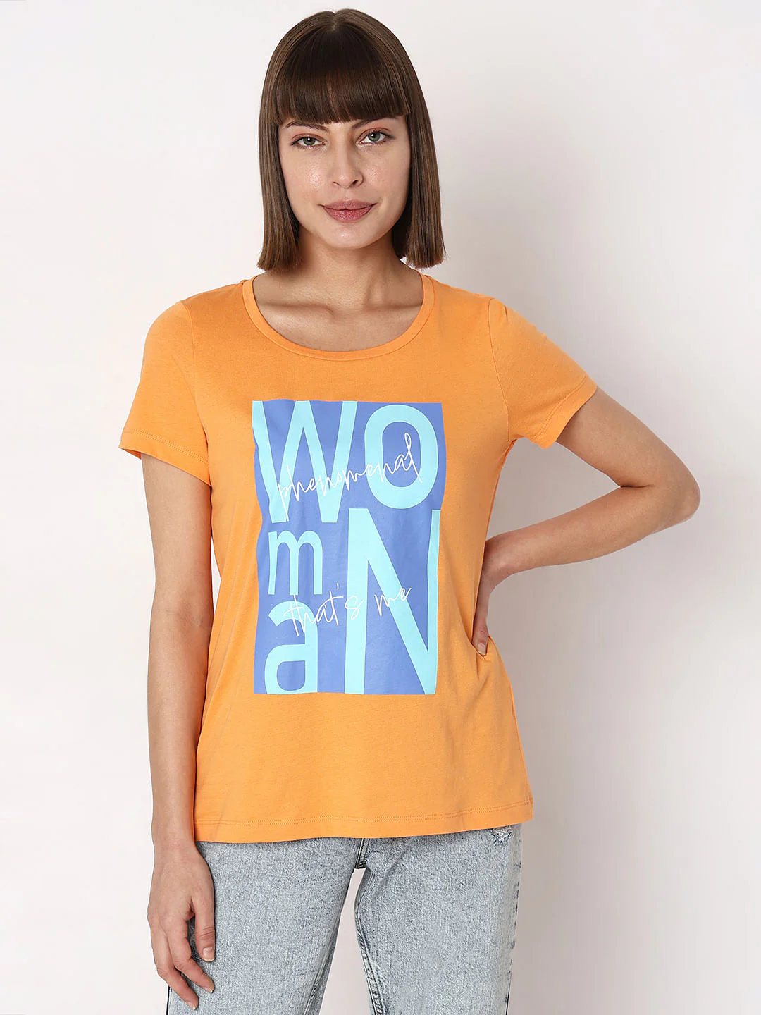 Orange Graphic Print T-Shirt - Image 2