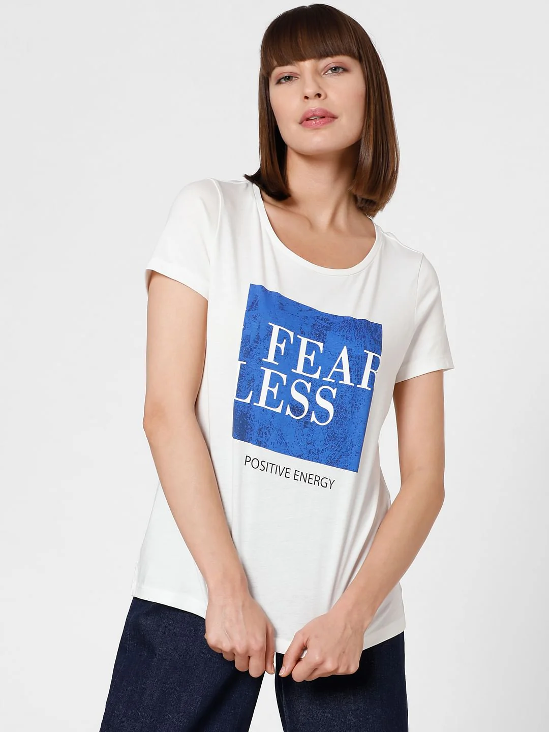 White Typographic Print T-Shirt - Image 2