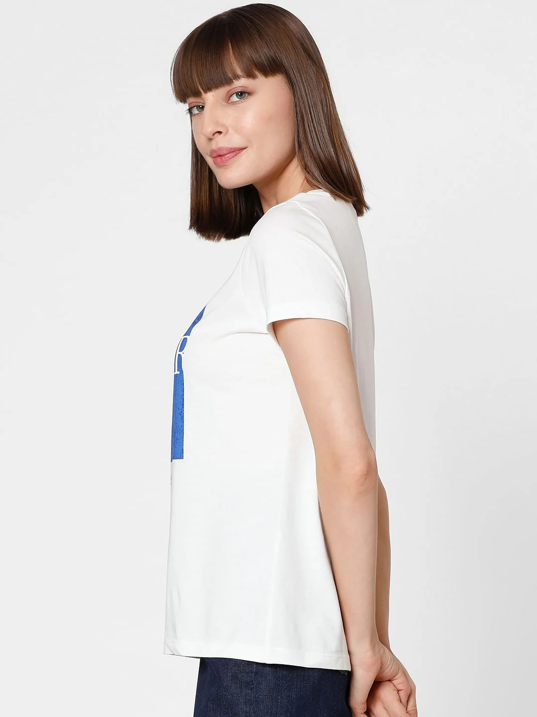 White Typographic Print T-Shirt - Image 3
