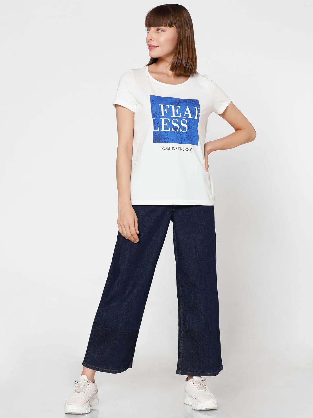 White Typographic Print T-Shirt - Image 5