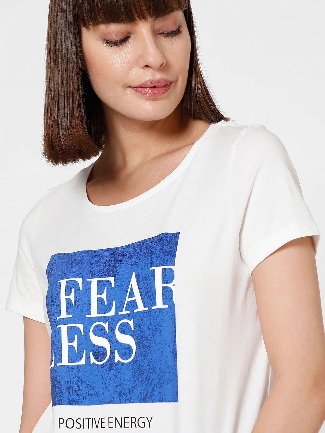White Typographic Print T-Shirt - Image 6