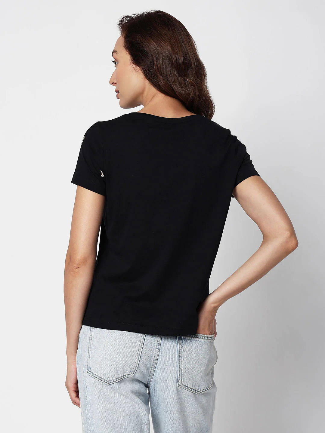Black Coffee Embroidered T-Shirt - Image 4