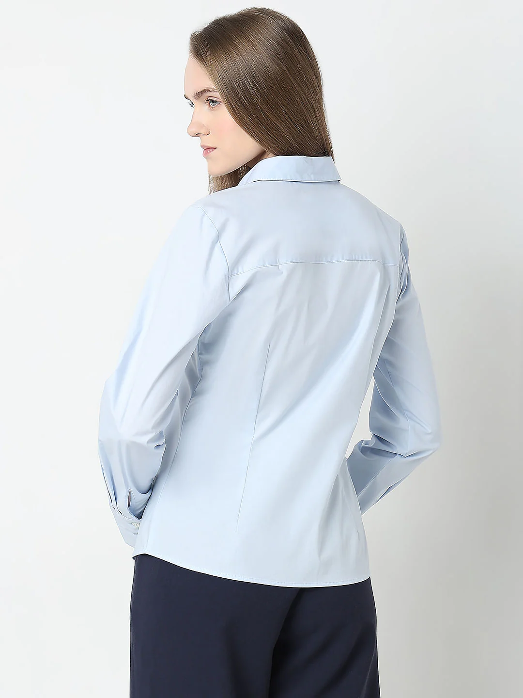 Light Blue Fitted Full Sleeves Shirt - Image 4